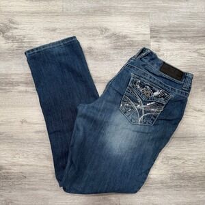 TwentyOne Black Regular Low Rise Skinny Jeans Rhinestone‎ Detail Size 11/12